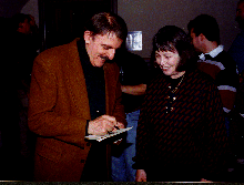 John Astin with a fan